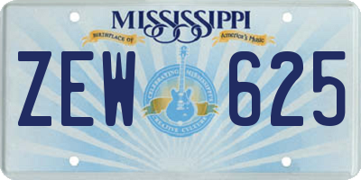 MS license plate ZEW625