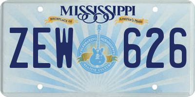 MS license plate ZEW626