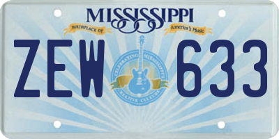 MS license plate ZEW633