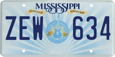 MS license plate ZEW634
