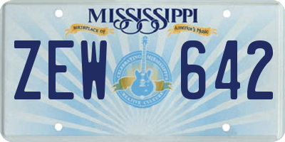 MS license plate ZEW642