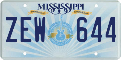 MS license plate ZEW644