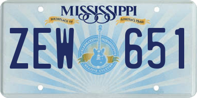 MS license plate ZEW651