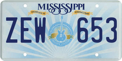 MS license plate ZEW653