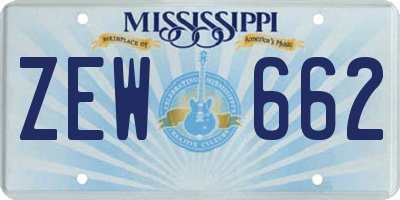 MS license plate ZEW662