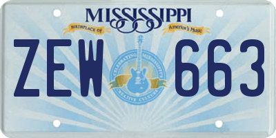 MS license plate ZEW663