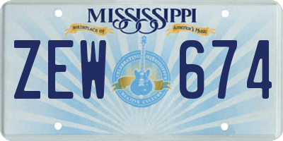 MS license plate ZEW674