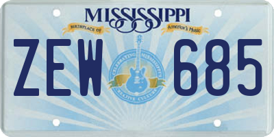 MS license plate ZEW685