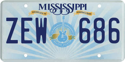 MS license plate ZEW686