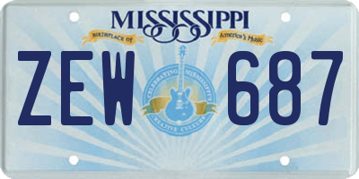 MS license plate ZEW687