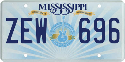 MS license plate ZEW696