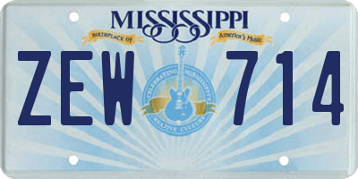 MS license plate ZEW714