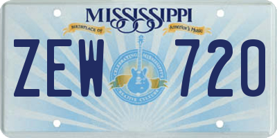 MS license plate ZEW720