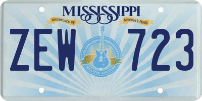 MS license plate ZEW723