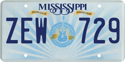 MS license plate ZEW729