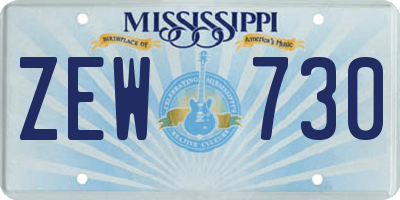 MS license plate ZEW730