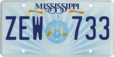 MS license plate ZEW733