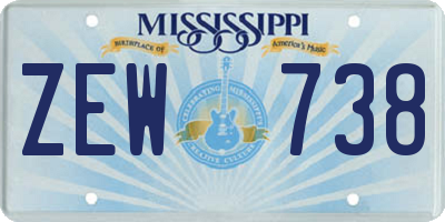MS license plate ZEW738