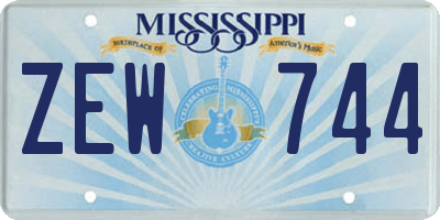 MS license plate ZEW744