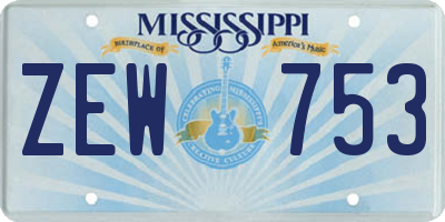 MS license plate ZEW753