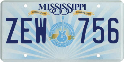 MS license plate ZEW756