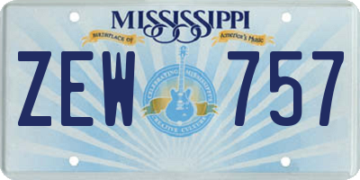 MS license plate ZEW757
