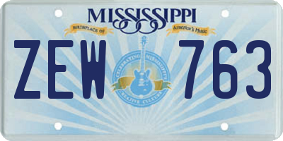 MS license plate ZEW763
