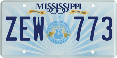 MS license plate ZEW773