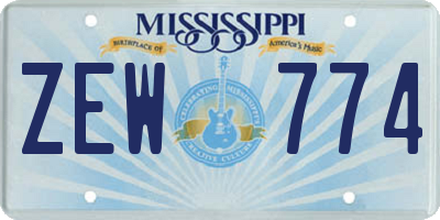 MS license plate ZEW774