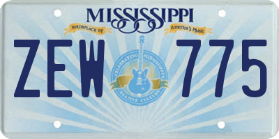 MS license plate ZEW775