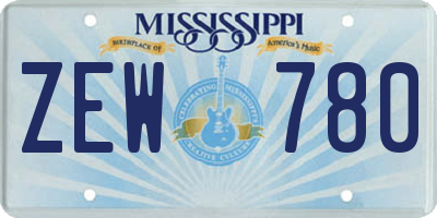 MS license plate ZEW780