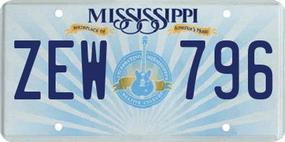 MS license plate ZEW796