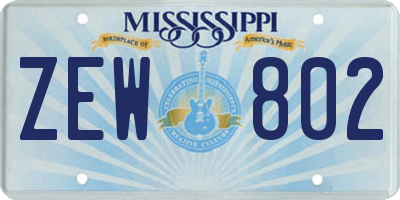 MS license plate ZEW802
