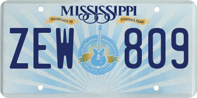 MS license plate ZEW809