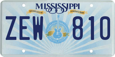 MS license plate ZEW810