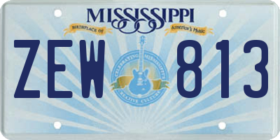MS license plate ZEW813