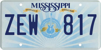 MS license plate ZEW817