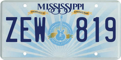 MS license plate ZEW819