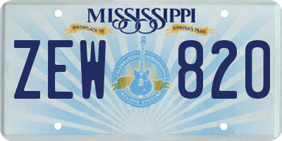 MS license plate ZEW820