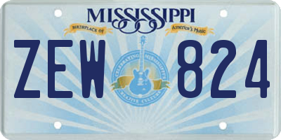 MS license plate ZEW824