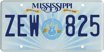 MS license plate ZEW825