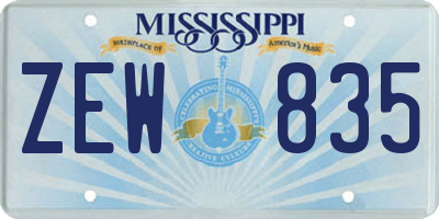 MS license plate ZEW835