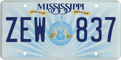 MS license plate ZEW837