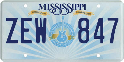MS license plate ZEW847