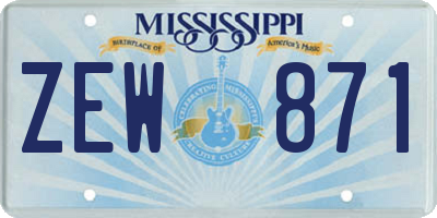 MS license plate ZEW871