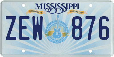 MS license plate ZEW876