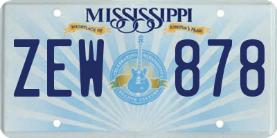 MS license plate ZEW878