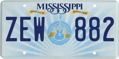 MS license plate ZEW882