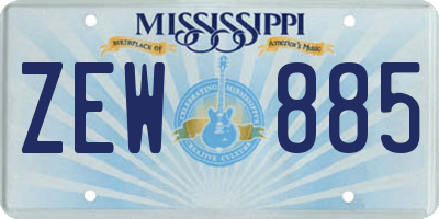 MS license plate ZEW885