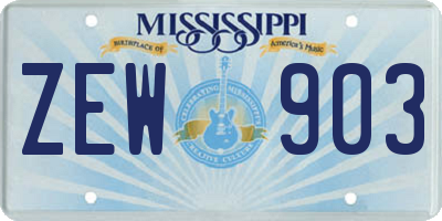 MS license plate ZEW903